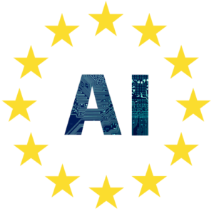 Picture of the word "AI" surrounded by stars.