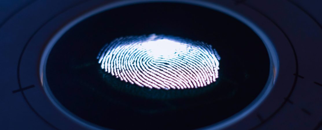 Close-up photograph of a fingerprint.