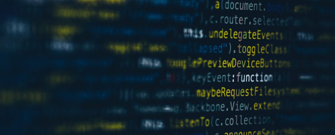 A close-up picture of code.